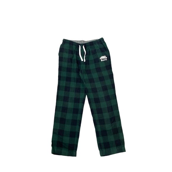 ROOTS OF CANADA MEN'S GREEN/BLUE BUFFALO PLAID LOUNGE PAJAMA PANTS SZ S NWOT - Picture 2 of 6